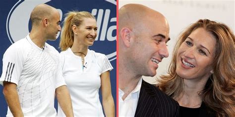 Andre Agassi reacts to his and Steffi Graf's 21st wedding anniversary