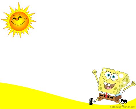 Spongebob Is Running In The Sun Background For PowerPoint, Google Slide ...