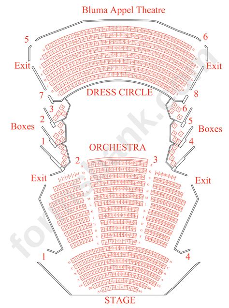 Bluma Appel Theatre Seating Chart printable pdf download