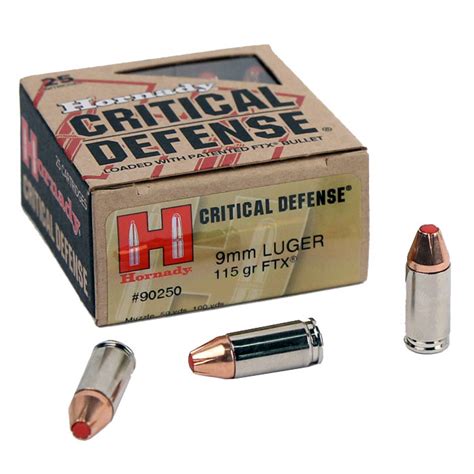 Hornady 9mm Luger 115 GR. FTX Critical Defense - 25RD - Top Gun Supply