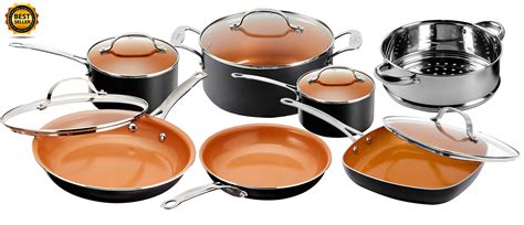 Gotham Steel 12 Piece Nonstick Ceramic Pots and Pans Cookware Set, Includes Fry Pans, Skillets ...