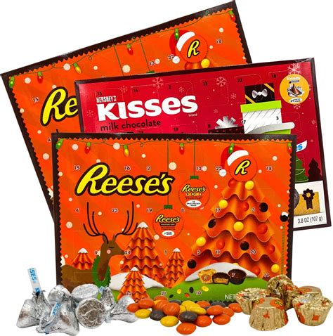 Hershey Kisses and Reese's 2023 Countdown to Christmas Advent Calendars with Chocolate, Set of 3 ...