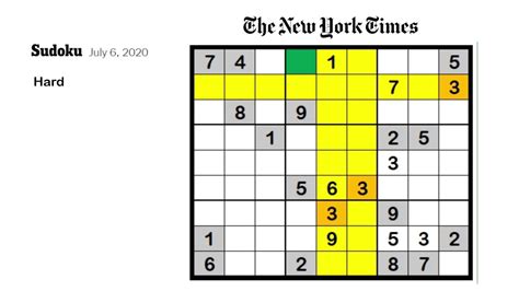 Sudoku July 6, 2020 New York Times - YouTube