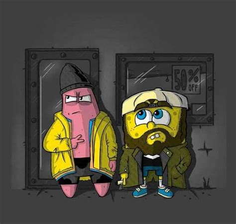 Just think silent sponge bob and patrick gangster | Silent bob, Cartoon wallpaper, Spongebob ...