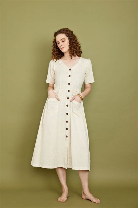 Cotton Flax Dress in Cream – Pana Mina