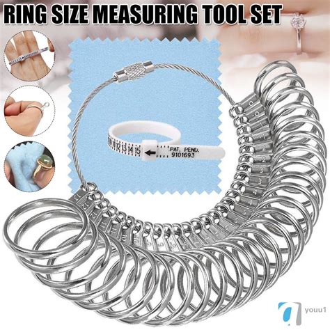 Premium Ring Sizer Measuring Tool Set Metal Ring Measurement Tool, Ring Sizing Kit Jewelry Ring ...