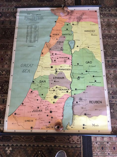 Vintage Wall Map Biblical Old Testament Map of Palestine Levin | Etsy