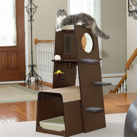 Sauder 43" Modular Modern Cat Tree | Modern cat tree, Modern cat tower, Cool cat trees