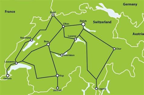 Map showing the validity of the Eurail Global Pass in Switzerland Eurail, Europe Map, Wind ...