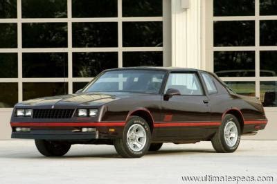 Chevrolet Monte Carlo IV SS 5.0 V8 180hp specs, dimensions