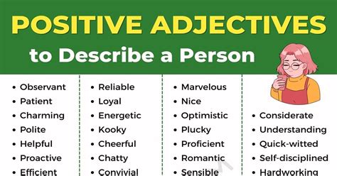 200+ Positive Adjectives to Describe a Person in English • 7ESL