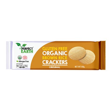 Perfect Earth Organic Brown Rice Crackers - Original 100g | Wholesome Home | Best Organic Products O