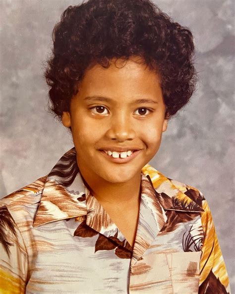 Dwayne 'The Rock' Johnson looks unrecognizable as a buck-toothed seven-year-old with afro in ...