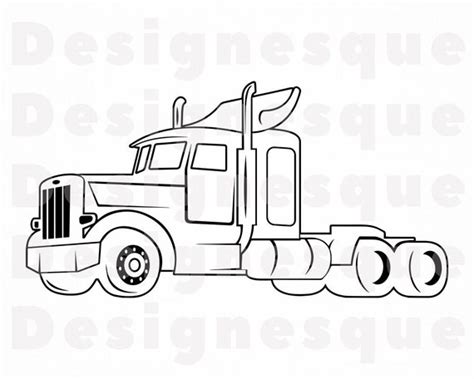 Truck Outline 2 SVG Truck SVG Trucking Svg 18 Wheeler | Etsy