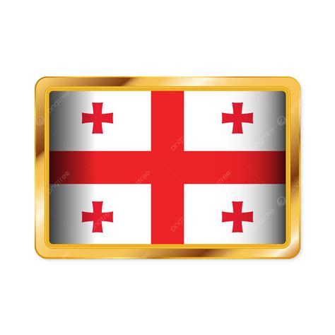 Georgia Flag With Square Badge Vector, Georgia, Georgia Flag, Georgia National Flags Brush ...