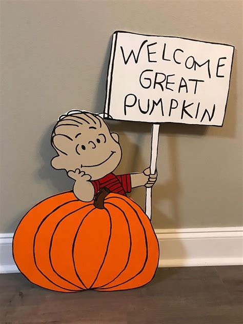 Welcome Great Pumpkin / Linus / Charlie Brown / Peanuts / Snoopy / Fall Yard Art / Hallowee ...