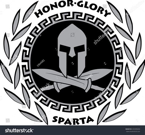 Shield Spartan Helmet Crossed Swords Laurel Stock Vector 233399203 - Shutterstock