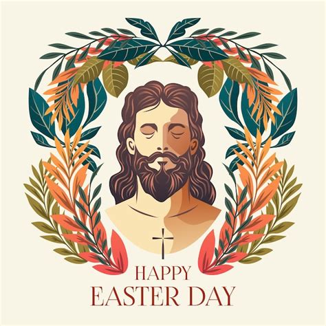 Premium Vector | Happy Easter Sunday Day with Jesus He is Risen