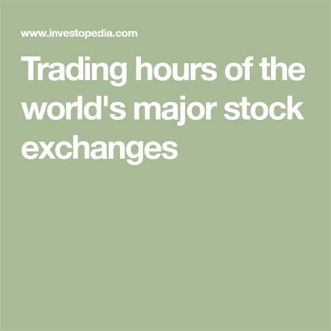 London Stock Exchange Trading Hours