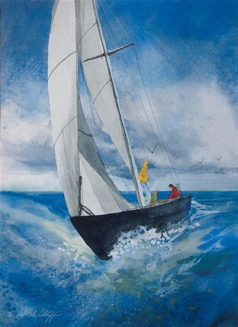 Cruising Watercolor Print Seascape Sailing Sailboat Wave | Etsy | Boat art, Mountain landscape ...