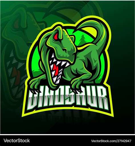 Dinosaur sport mascot logo design Royalty Free Vector Image