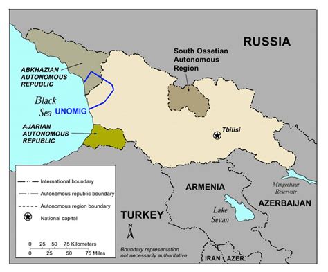 Detailed political map of Georgia with Abkhazia and South Ossetia | South Ossetia | Asia ...