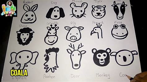 Easy drawing of Zoo Animals/ Zoo Animals in Black and White - YouTube