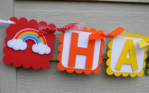 Rainbow Banner, Happy Birthday Banner, Rainbow Party Decorations - Etsy