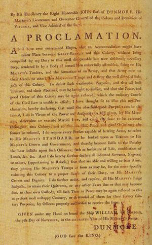 Lord Dunmore’s Proclamation (1775) | The Black Past: Remembered and Reclaimed