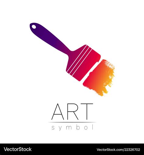 Modern logo sign of drawing art paint brush Vector Image