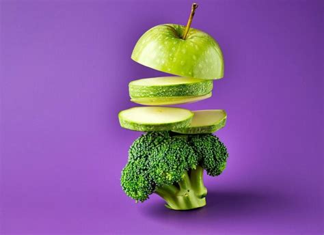 Premium Photo | Piece of green apple with veg
