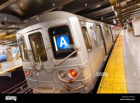 The A train New York subway line, New York City, USA Stock Photo - Alamy