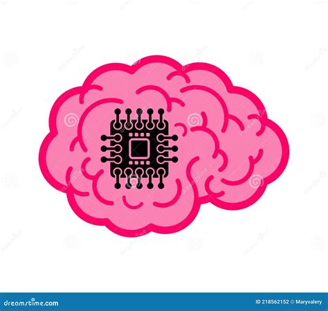 Neuralink Chip in Brain. Microchip in Head Artificial Intelligence Stock Vector - Illustration ...