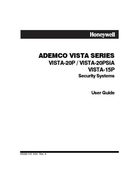 Honeywell Vista 20P User Manual | PDF | Security Alarm | Computing