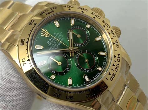 Rolex Daytona Gold Green Best Swiss 1:1 Replica High-End Quality