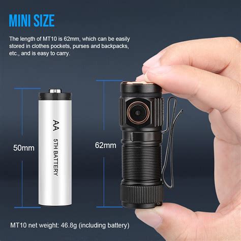 1000 Lumens Portable LED Pocket Flashlight Rechargeable EDC Flashlight With Clip | Chelsea Legal ...
