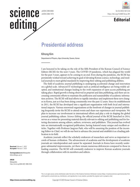 (PDF) Presidential address