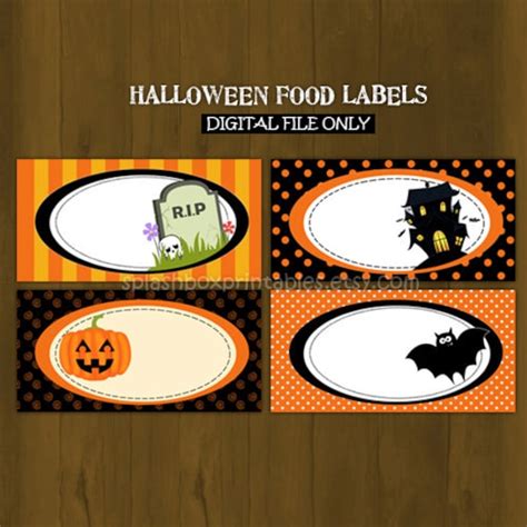 Halloween Printable Food Labels or Place by SplashboxPrintables