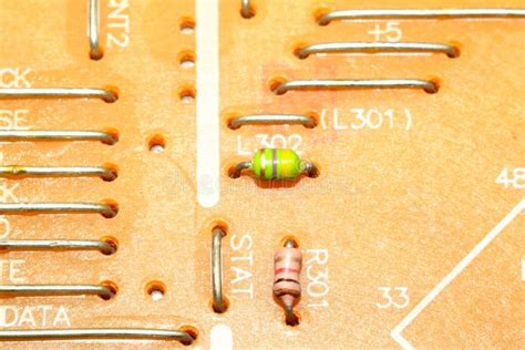 Resistors on circuit board stock image. Image of transistor - 12074553