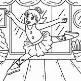 Ballerina Making A Leap Coloring Page For Kids 54469953 Vector Art At  sketch template