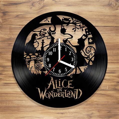 Alice in Wonderland Vinyl Wall Clock Cheshire Cat Perfect Art | Etsy