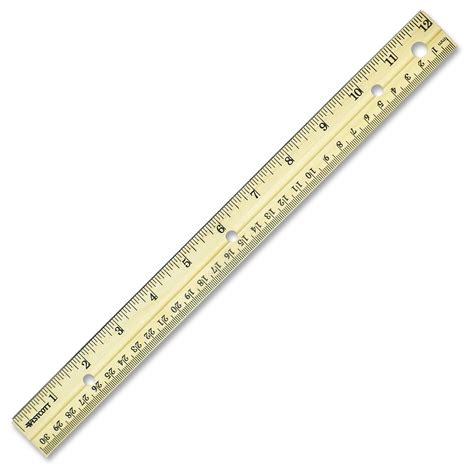 Westcott Wood Ruler, w/Metal Edge, 12" - LD Products