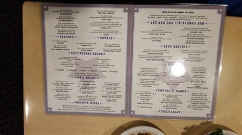 Menu at Monument Inn restaurant, La Porte, Independence Pkwy