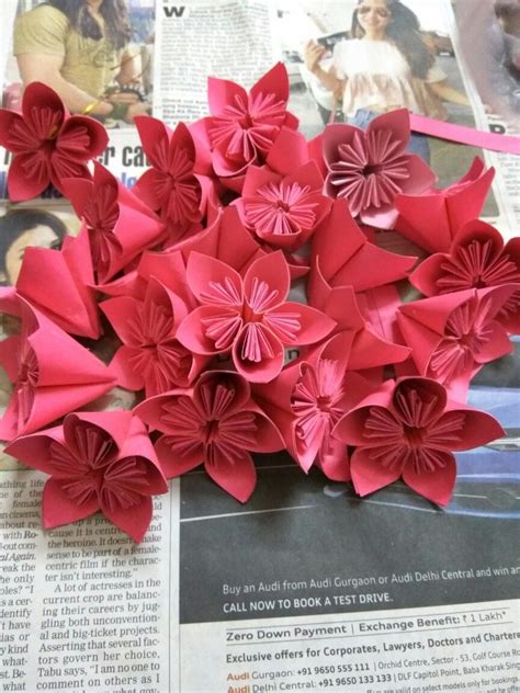 Origami cherry blossoms | Origami, Cherry blossom, Gift wrapping