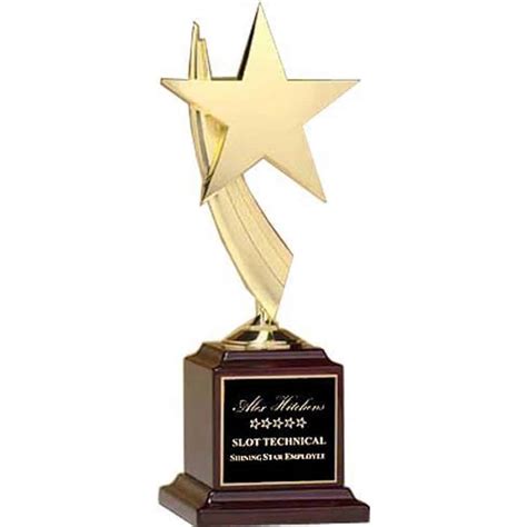 Gold Star Award with Rosewood Base - Suburban Custom Awards