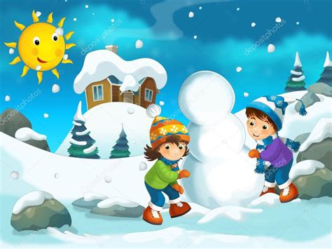 Winter cartoon illustration Stock Illustration by ©agaes8080 #52578487