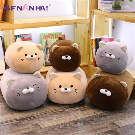 1pc 40/50cm Cute Stuffed Down Cotton Fat Cats Plush Pillow Lovely Chubby Animal Cat Plush Toy ...