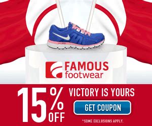 Famous Footwear 15% Off Coupon #MyVictory - Print or shop now! Retail Deals, Retail Shop, Retail ...