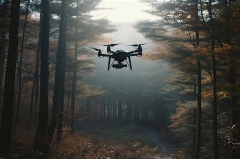 Premium AI Image | Drone Flying Over Forest To Capture Aerial Footage ...