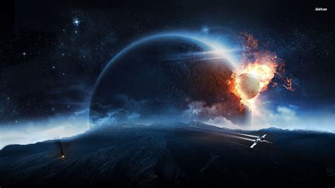 Planet collision HD wallpaper | Planets wallpaper, Wallpaper, Planets